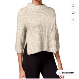 Rachel Roy High Low Cream Knit Sweater, Sz Small .